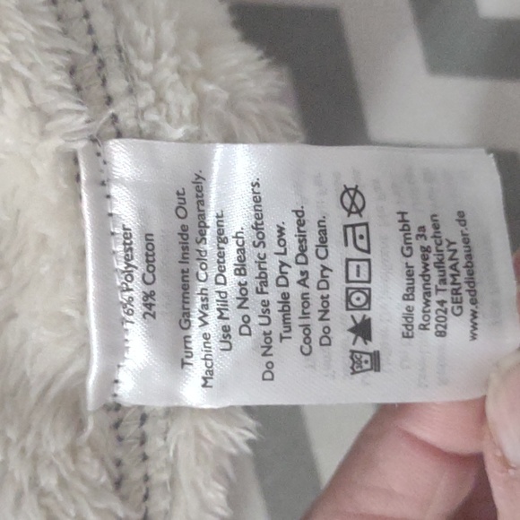 Eddie Bauer joggers mens Size M Fully lined faux shearling body and pockets Grey - Picture 12 of 12